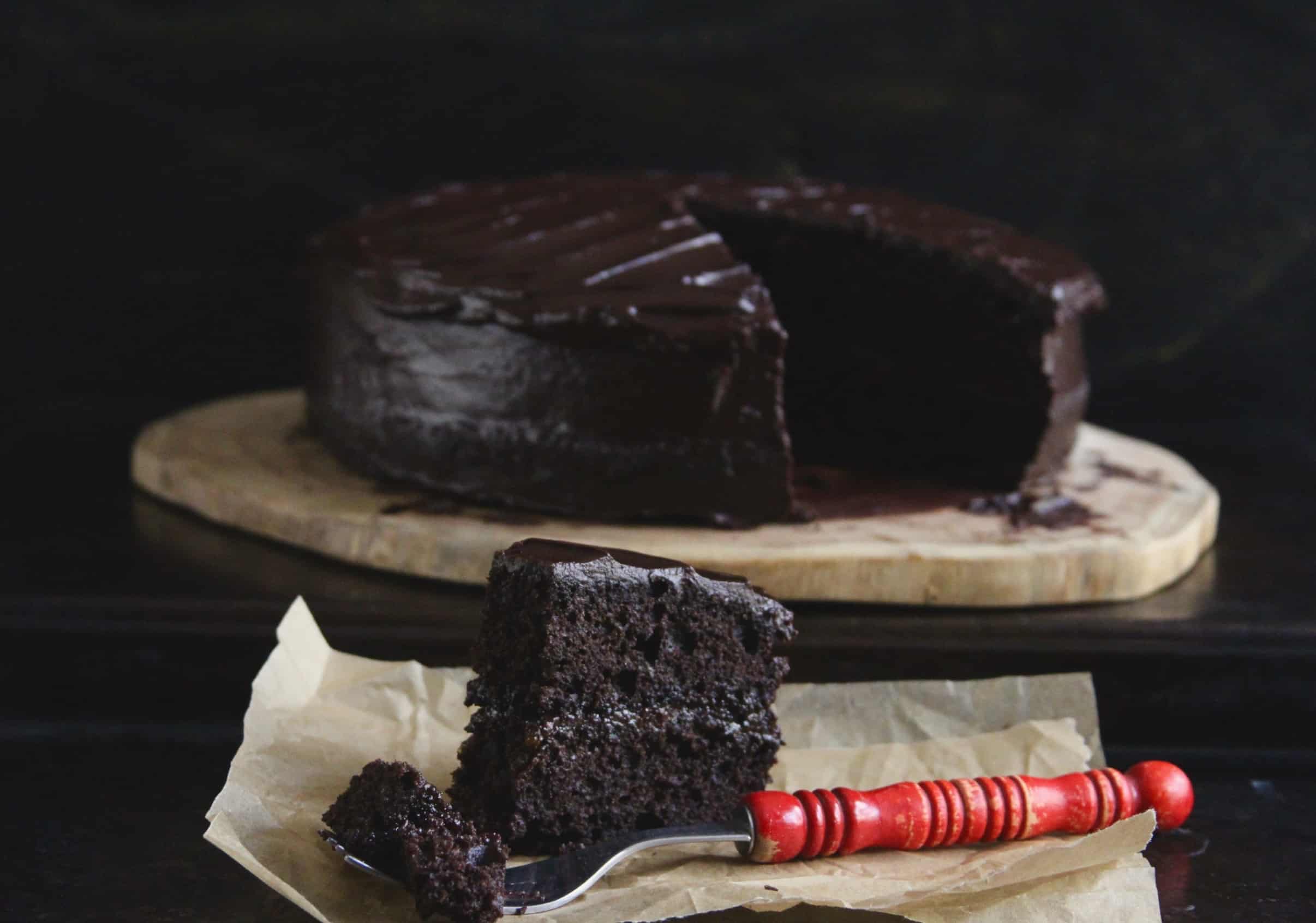 Buckwheat Chocolate Layer Cake w/ Salted Dark Chocolate Frosting