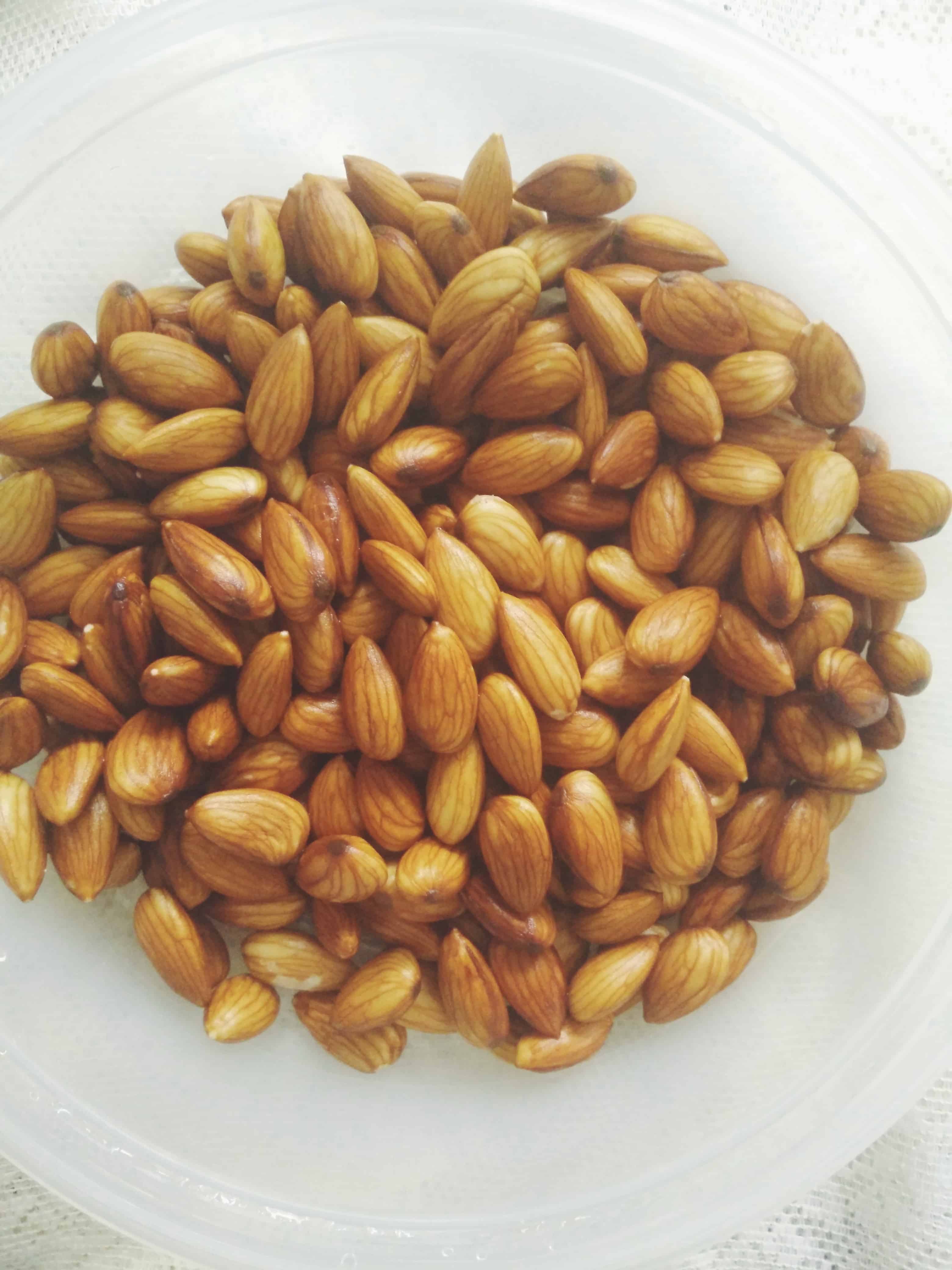 soaked almonds in a bowl.