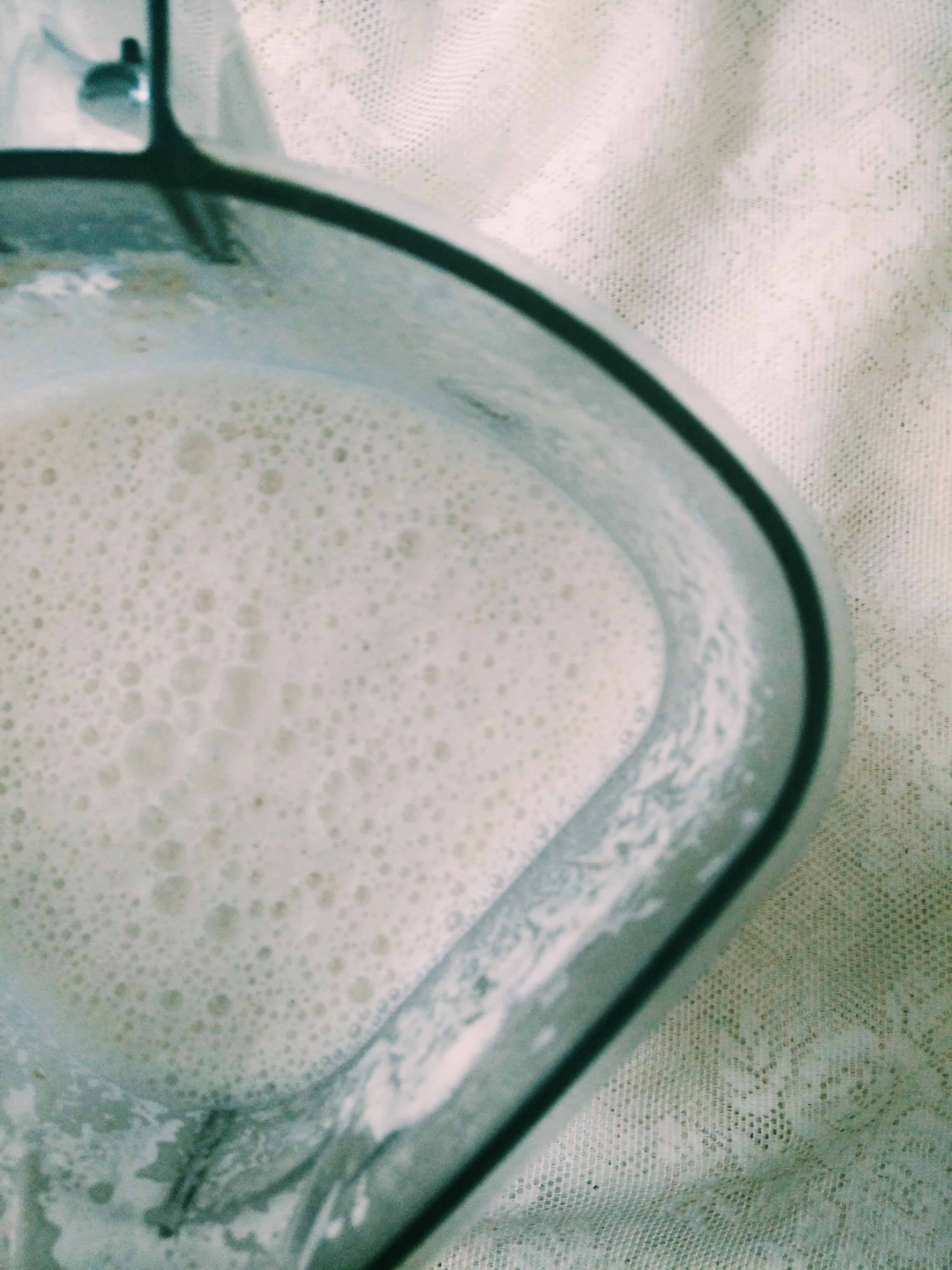 blended almonds and water in a blender.