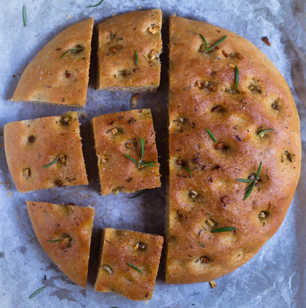 Herb & Garlic Focaccia easy bread baking