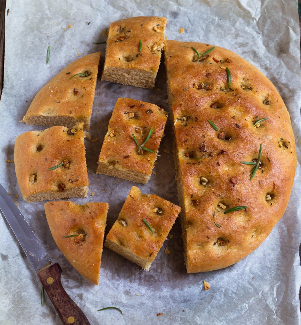 Herb & Garlic Focaccia easy bread baking