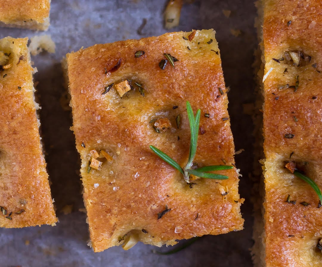 Herb & Garlic Focaccia easy bread baking