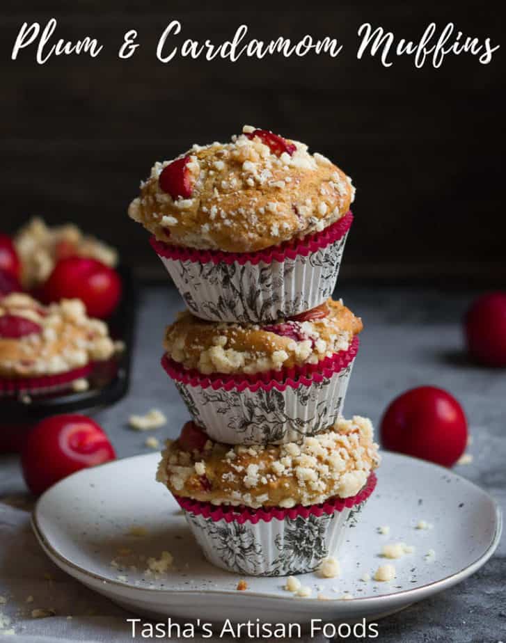 Plum & Cardamom Muffins | Easy healthy eggless plum muffin recipe