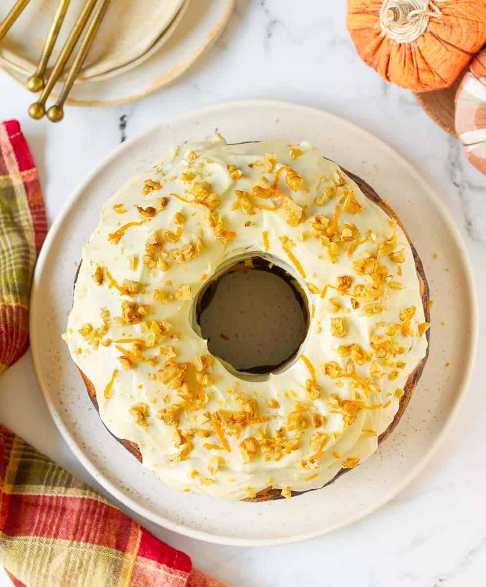 Pumpkin Swirl Cake with Cream Cheese Frosting