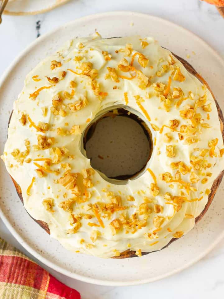 Pumpkin Swirl Cake with Cream Cheese Frosting