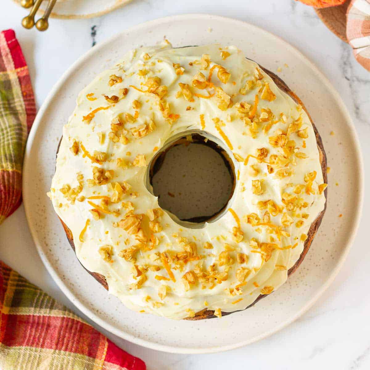 Pumpkin Swirl Cake with Cream Cheese Frosting -