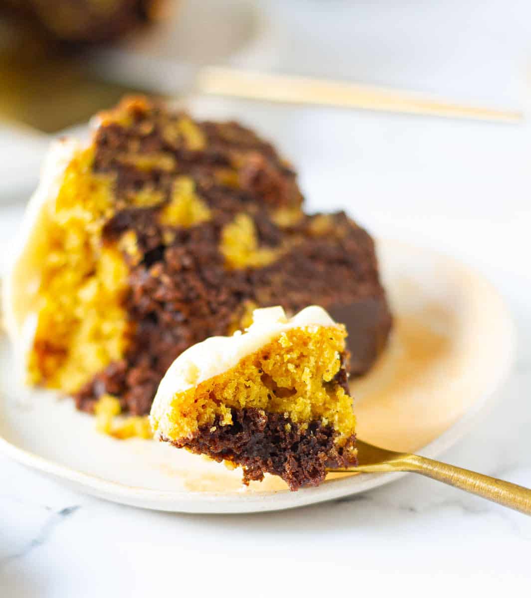 Pumpkin Swirl Cake with Cream Cheese Frosting