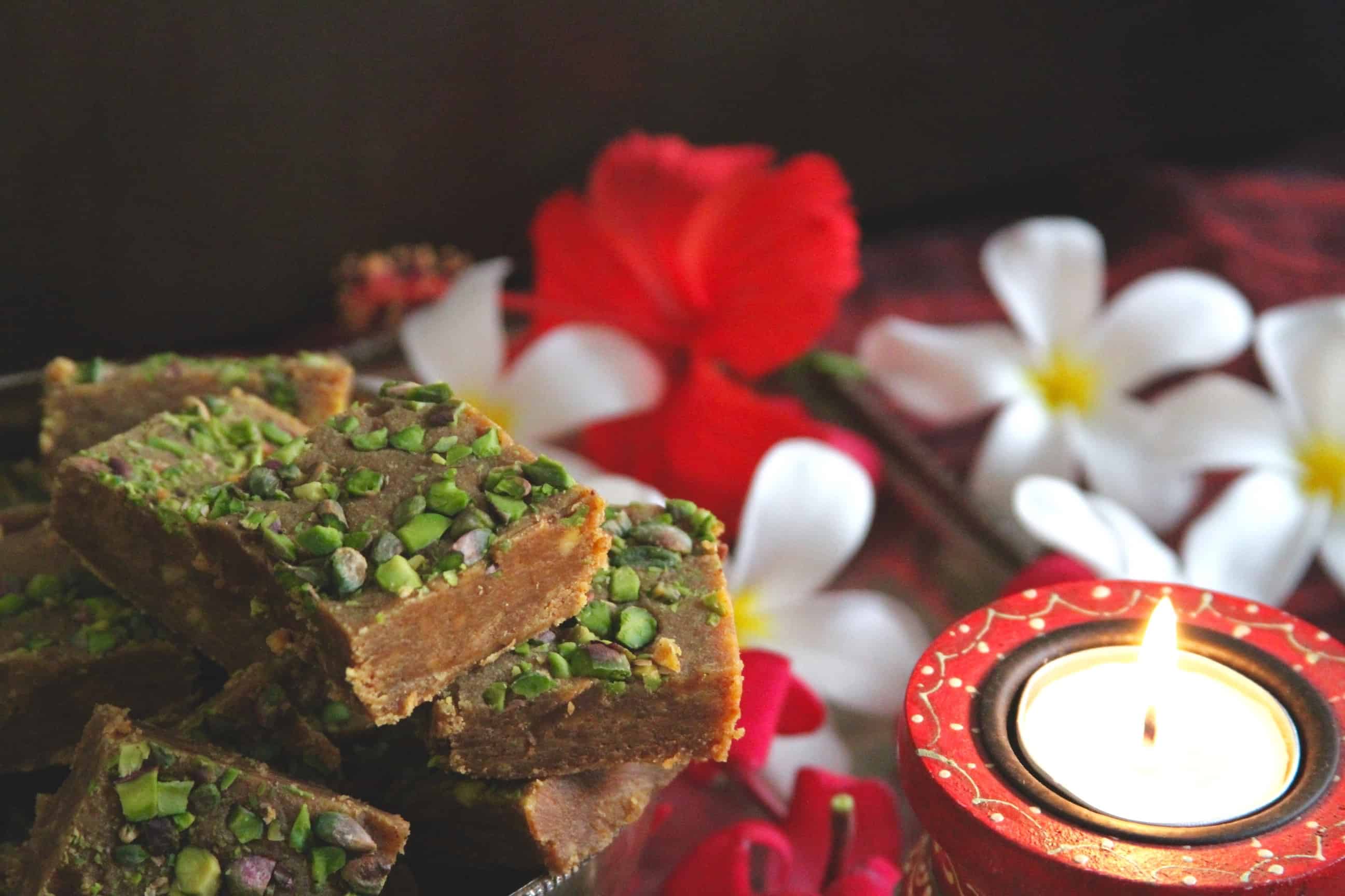 Besan Burfi Diwali Festive Food Dessert Indian Cuisine