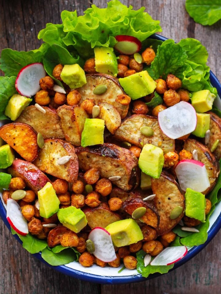 Roasted Sweet Potato & Chickpea Salad vegan glutenfree healthy recipe