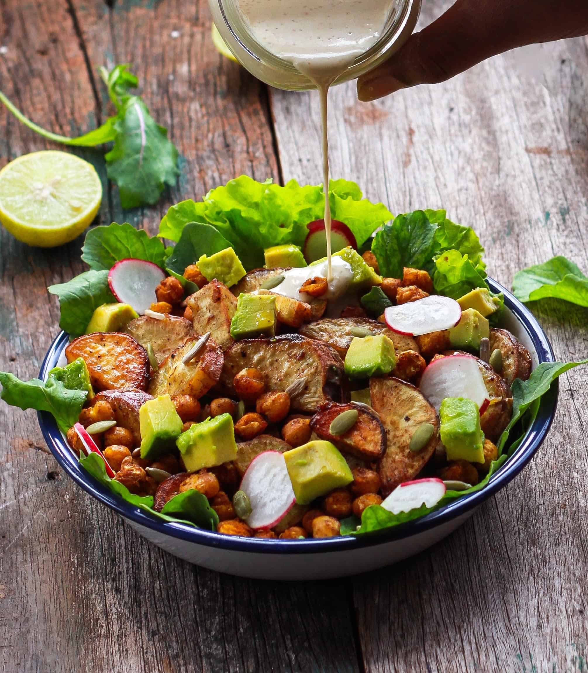 Roasted Sweet Potato and Chickpea Salad Healthy Glutenfree Vegan Recipe