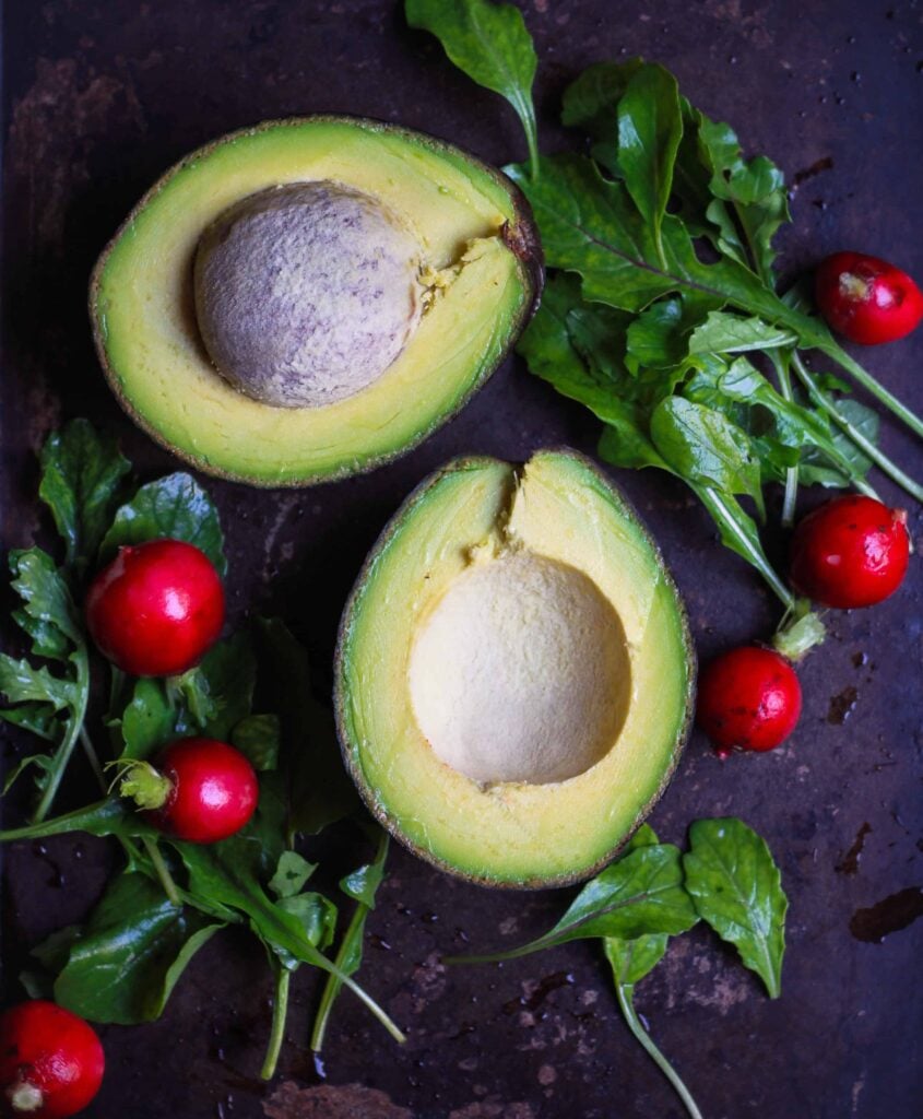 Avocado, Rocket leaves and Radish