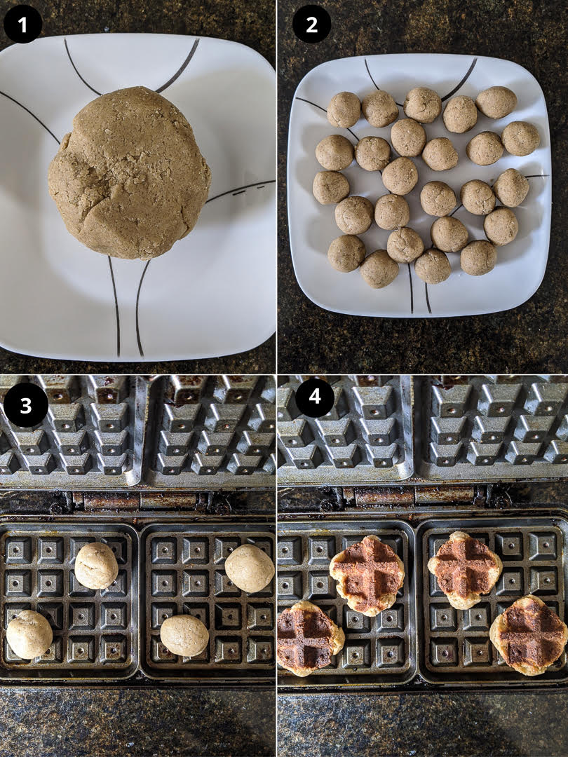 Process of making Gluten-free Waffle Cookies | Eggless Waffle Cookies Recipe