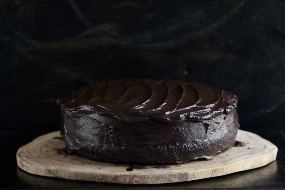Buckwheat Chocolate Layer Cake w/ Salted Dark Chocolate Frosting