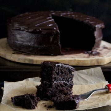 Buckwheat Chocolate Layer Cake w/ Salted Dark Chocolate Frosting