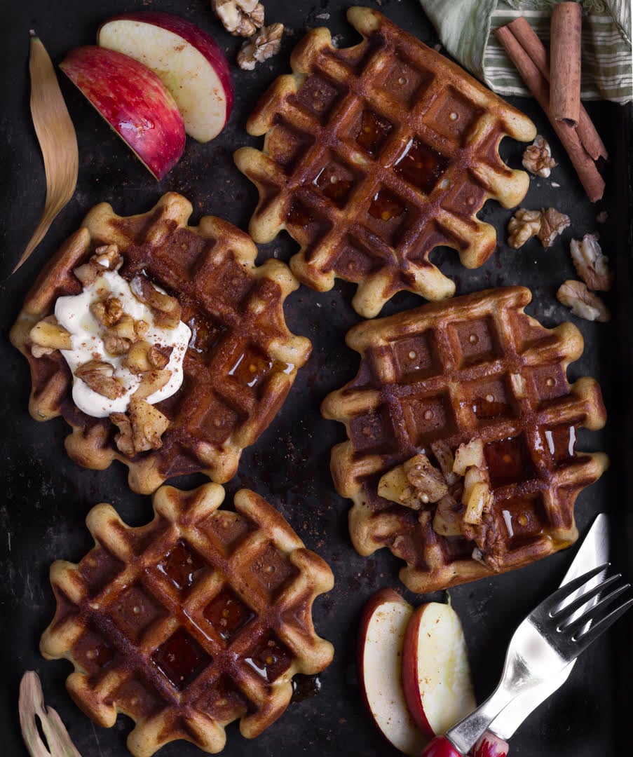 Apple Cinnamon Waffles With Buckwheat