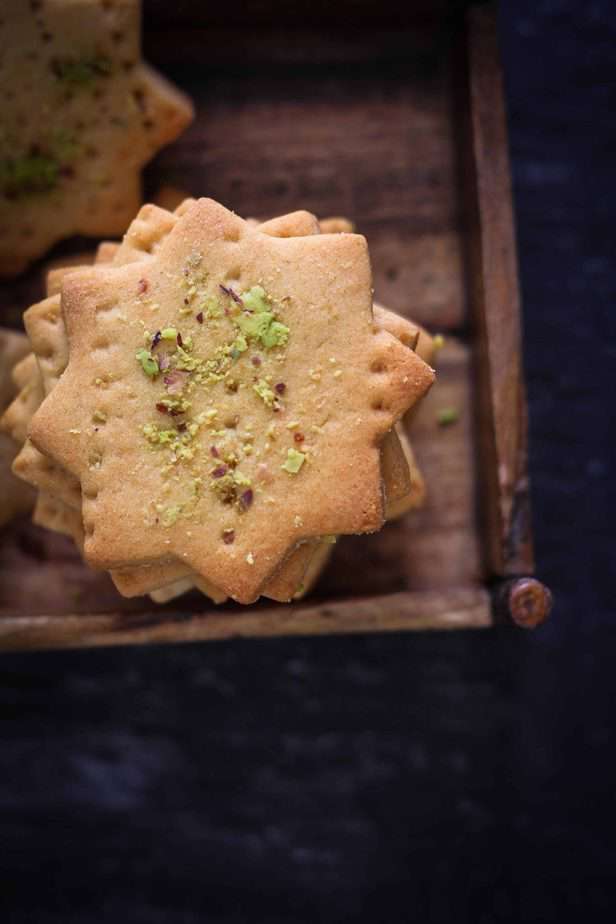 Atta Biscuits or Eggless Wholewheat Cookies vegetarian tea time snacks