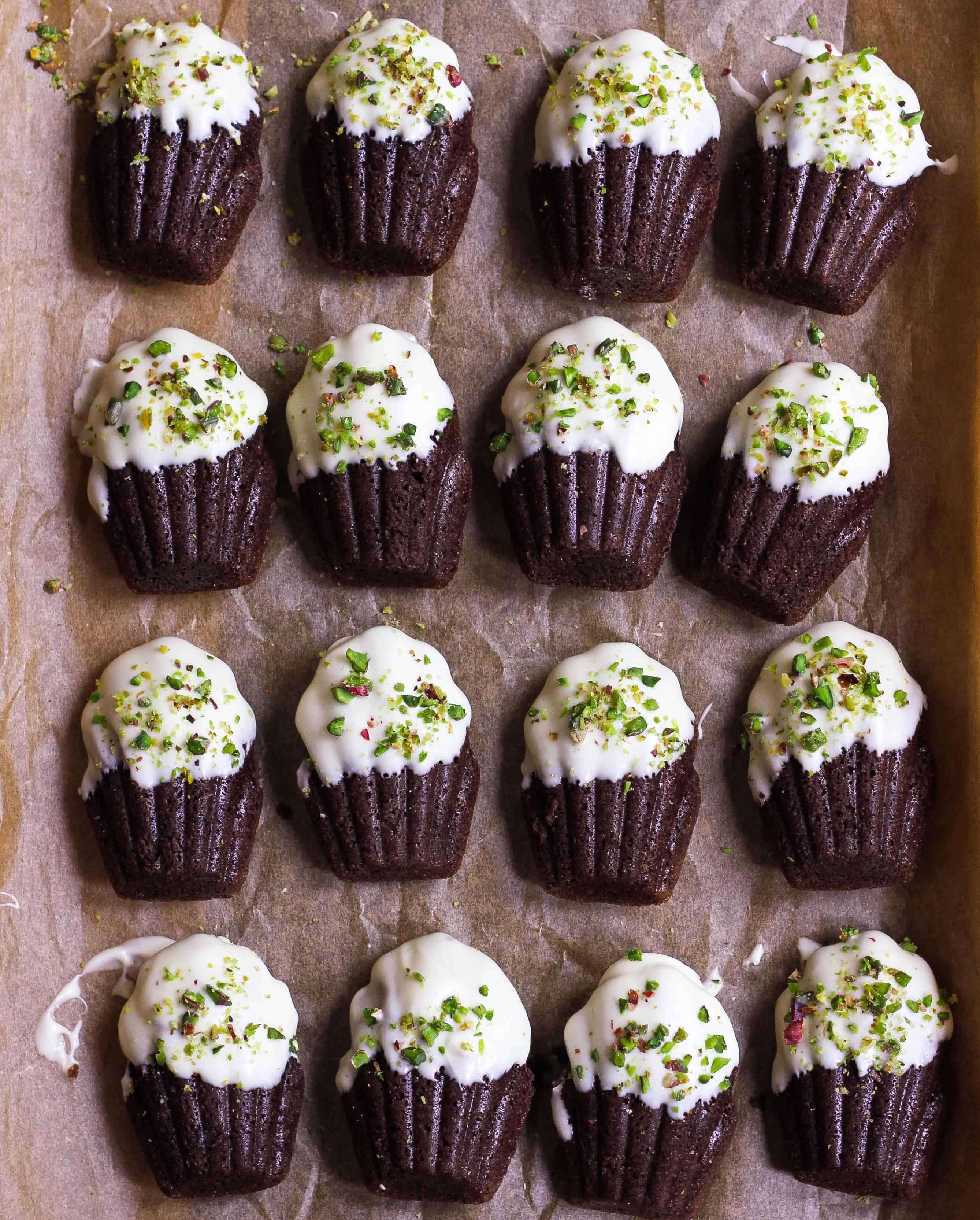 Chocolate Madeleines French pastry Tea cakes dessert snack cookie Mother's Day