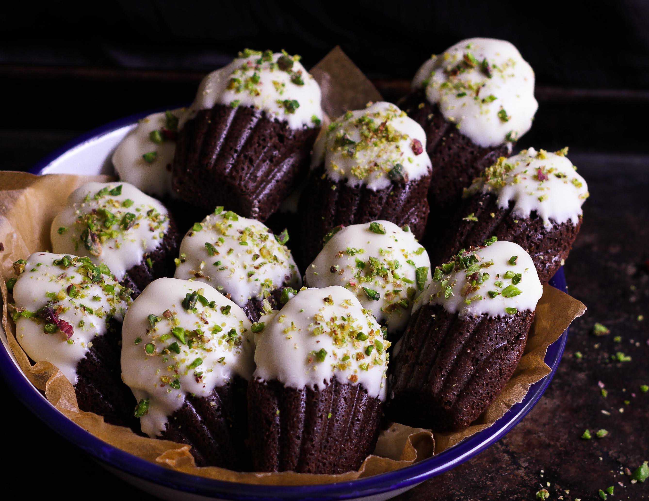 Chocolate Madeleines French pastry Tea cakes dessert snack cookie Mother's Day