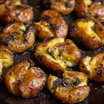 Garlic Basil Smashed Potatoes vegan glutenfree healthy