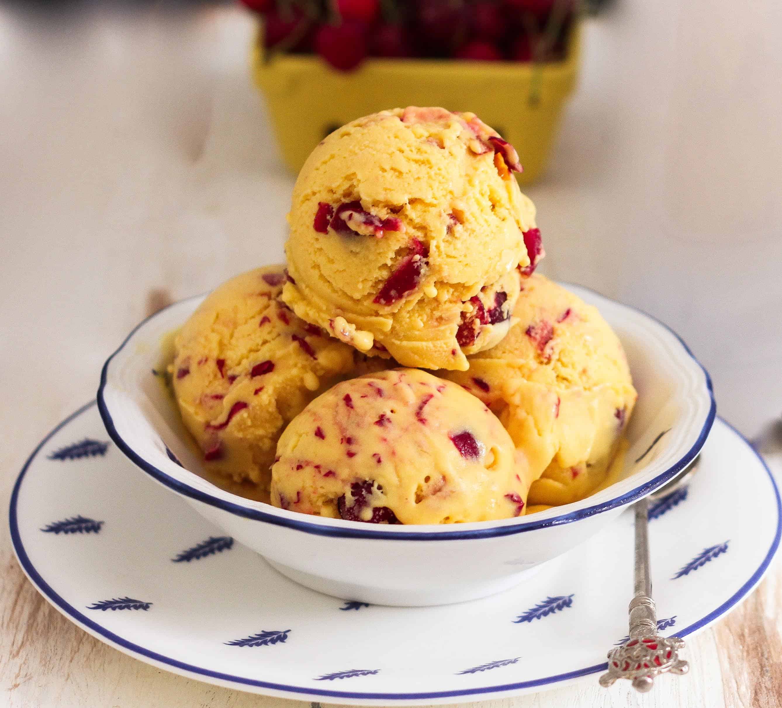 Mango Cherry Frozen Yogurt healthy icecream summer treat dessert