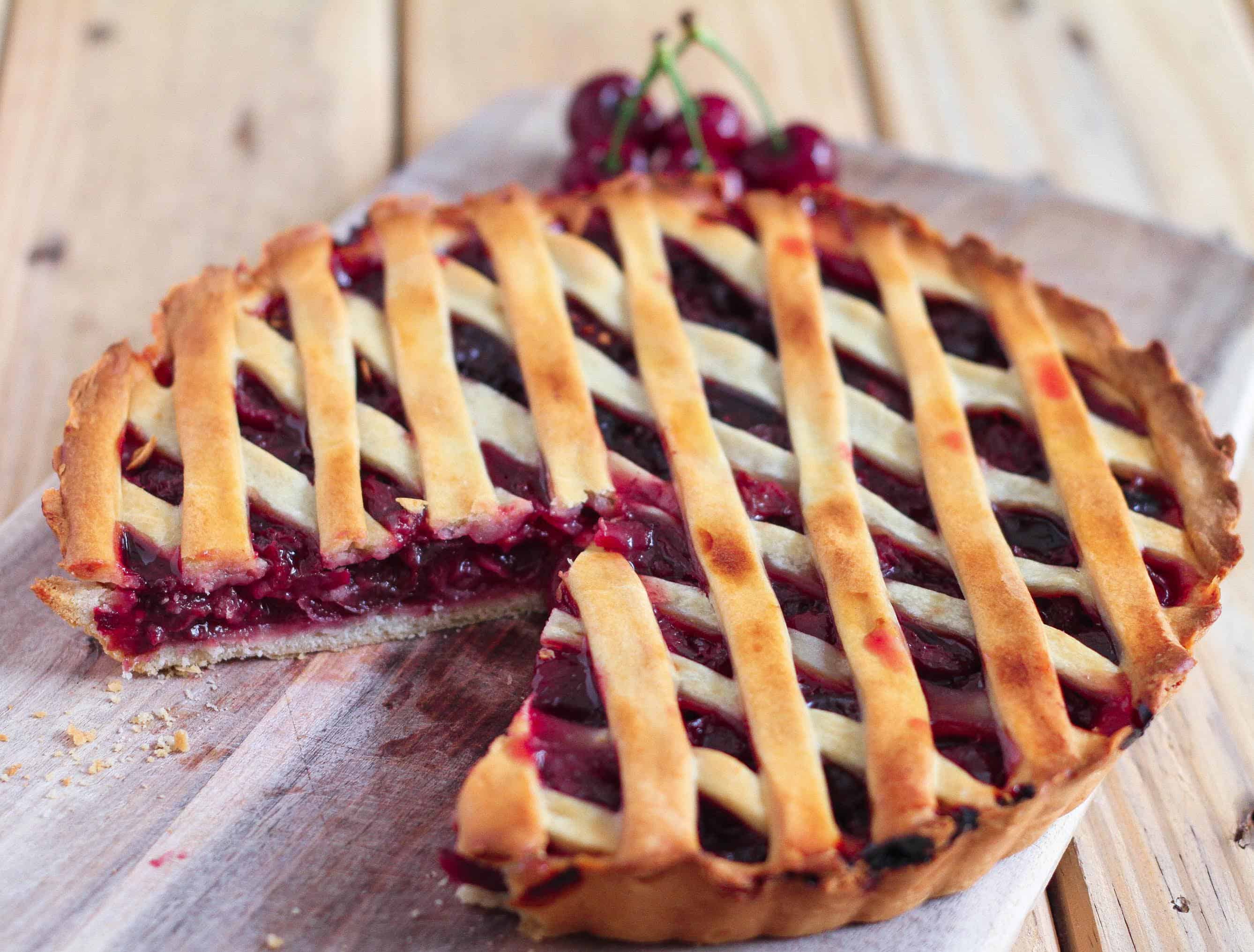 CHERRY PIE summer baking wholegrain eggless Cherry Pie summer fruits baking easy recipe eggless