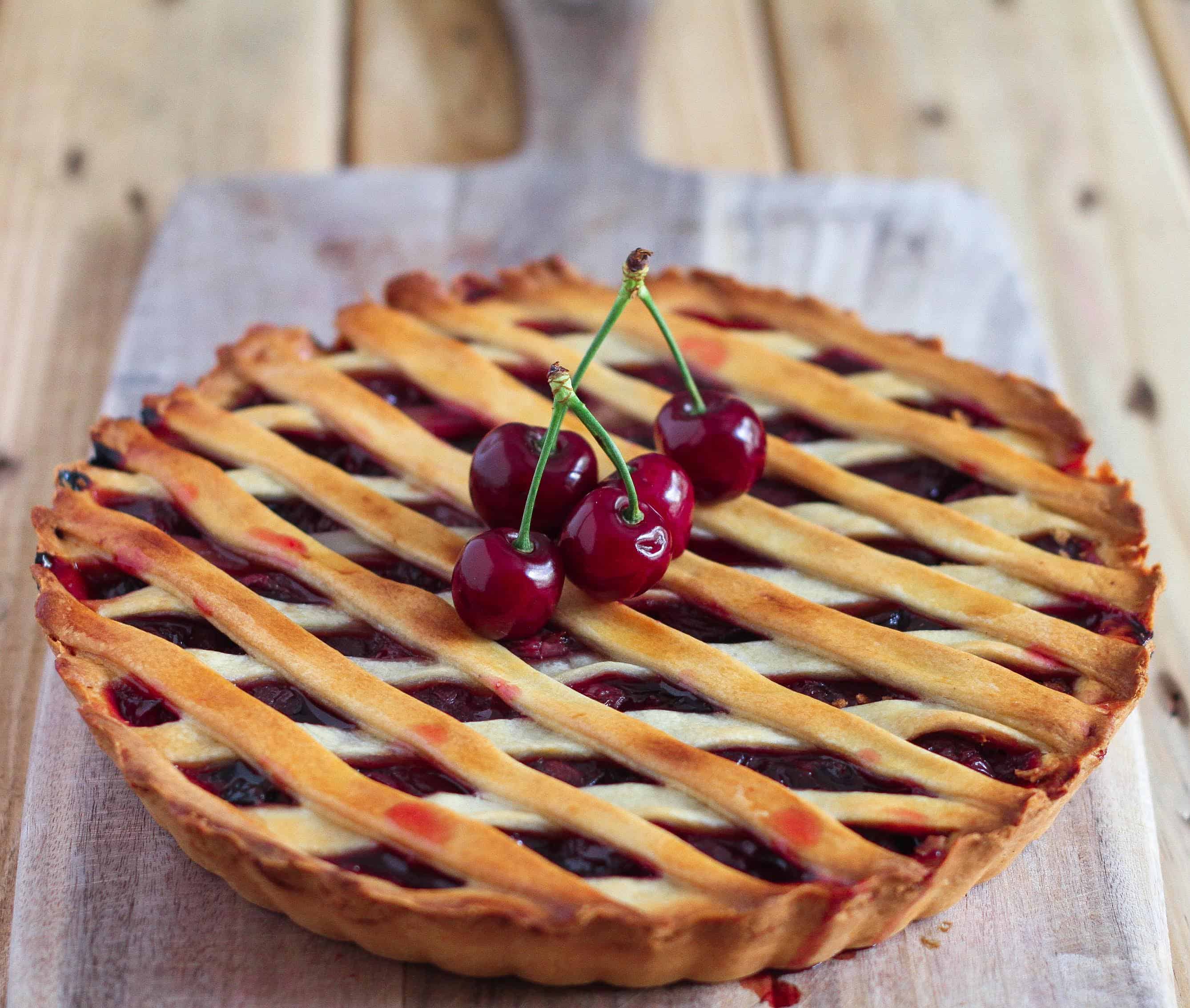 Cherry Pie summer fruits baking easy recipe eggless