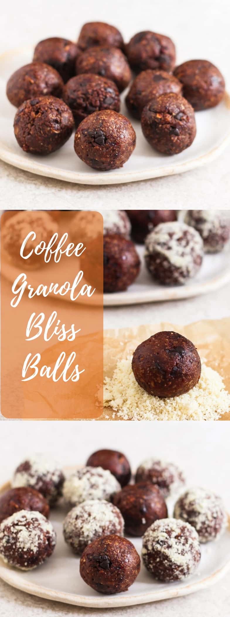Coffee Granola Bliss Balls vegan healthy snack dairyfree dessert