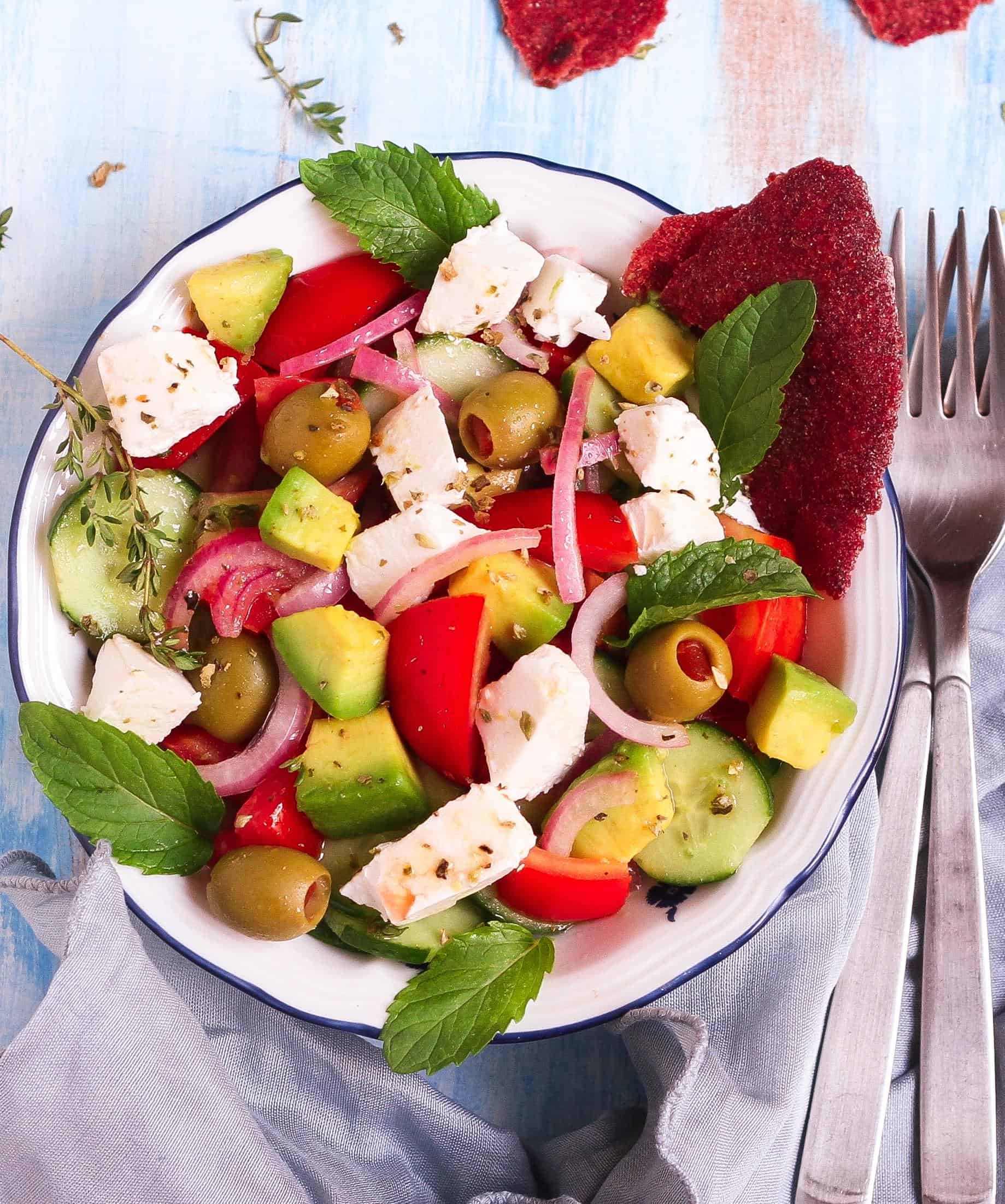 Greek Salad healthy vegetarian easy recipe glutenfree