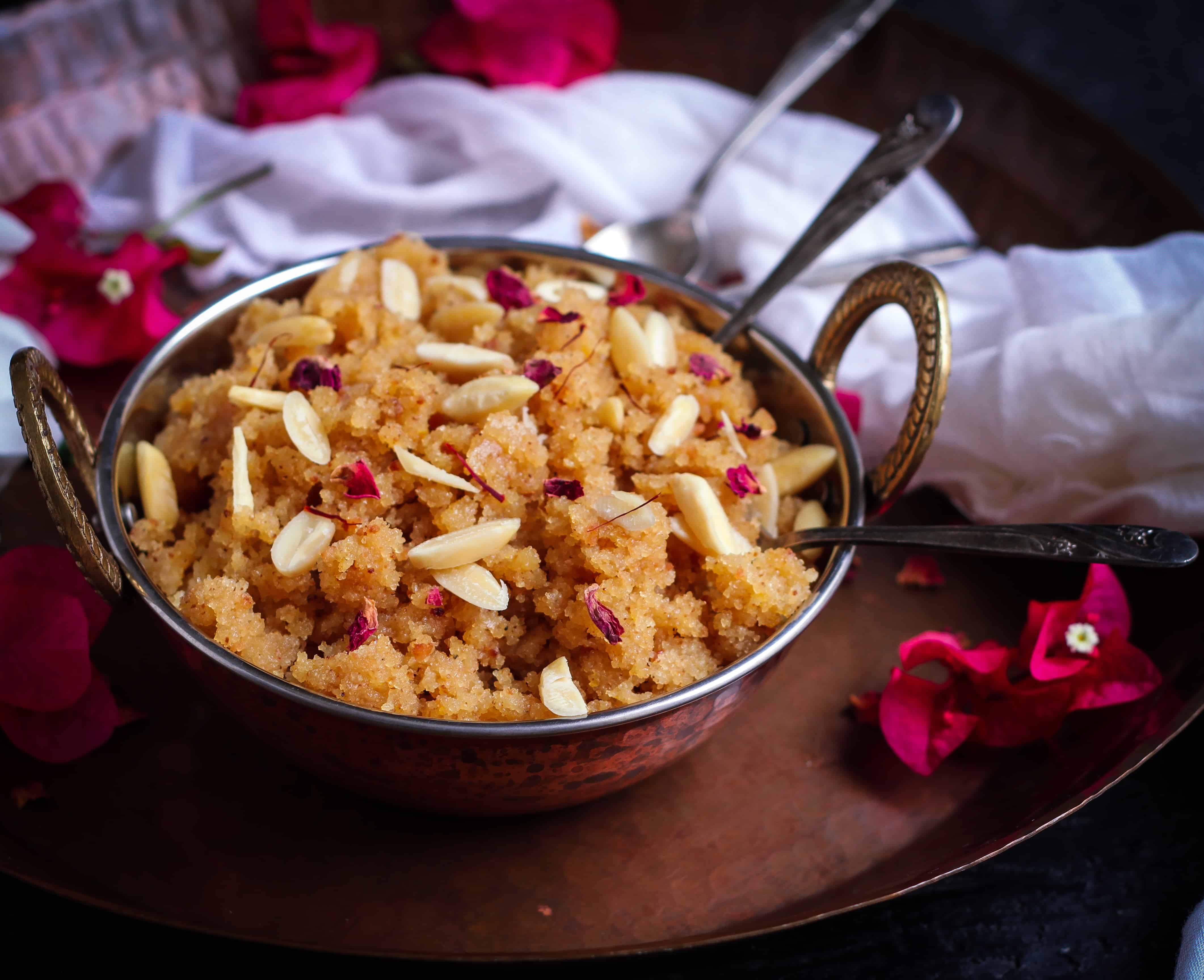 Sooji Badam Halwa | Semolina Almond Pudding 