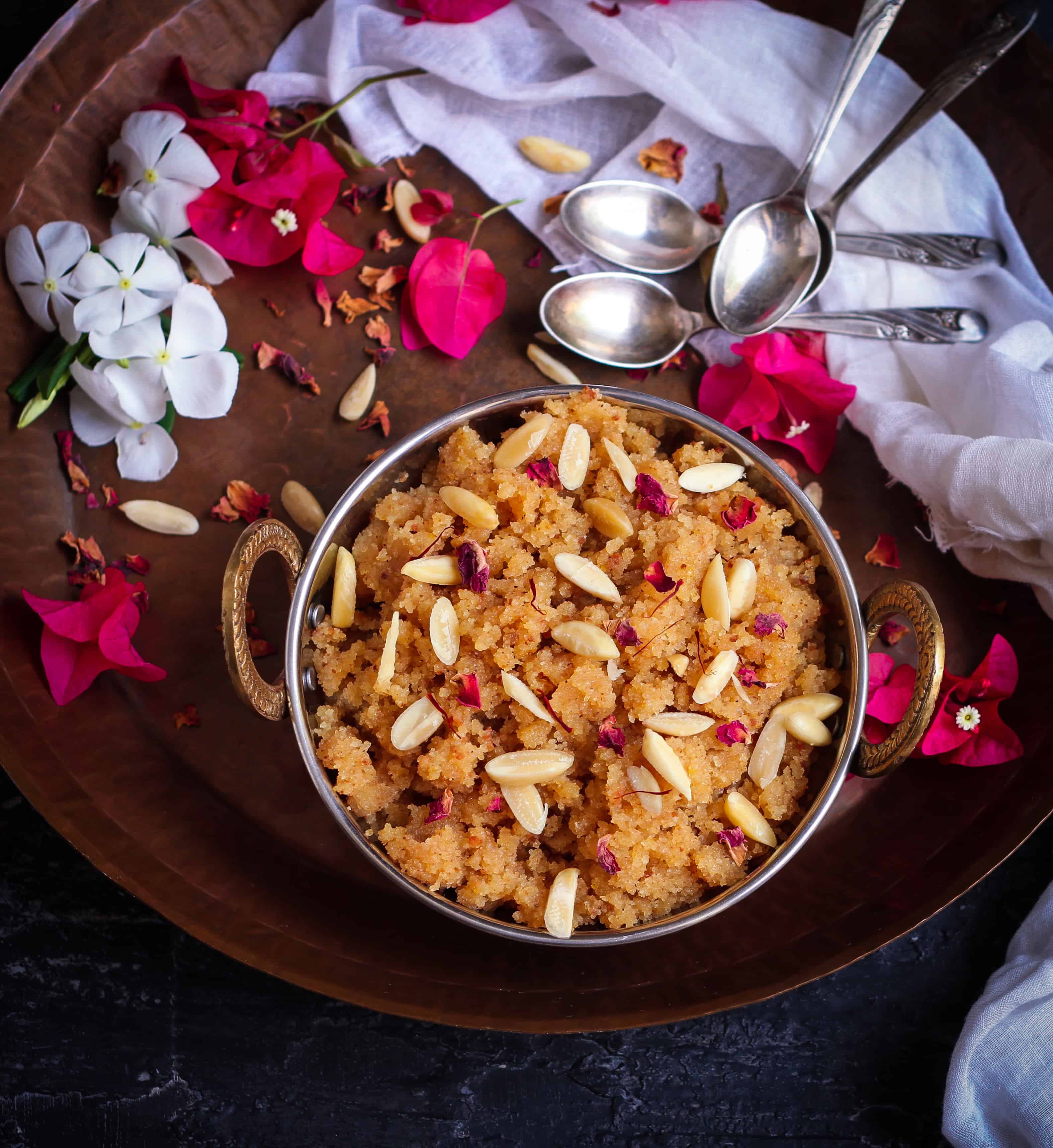 Sooji Badam Halwa | Semolina Almond Pudding 