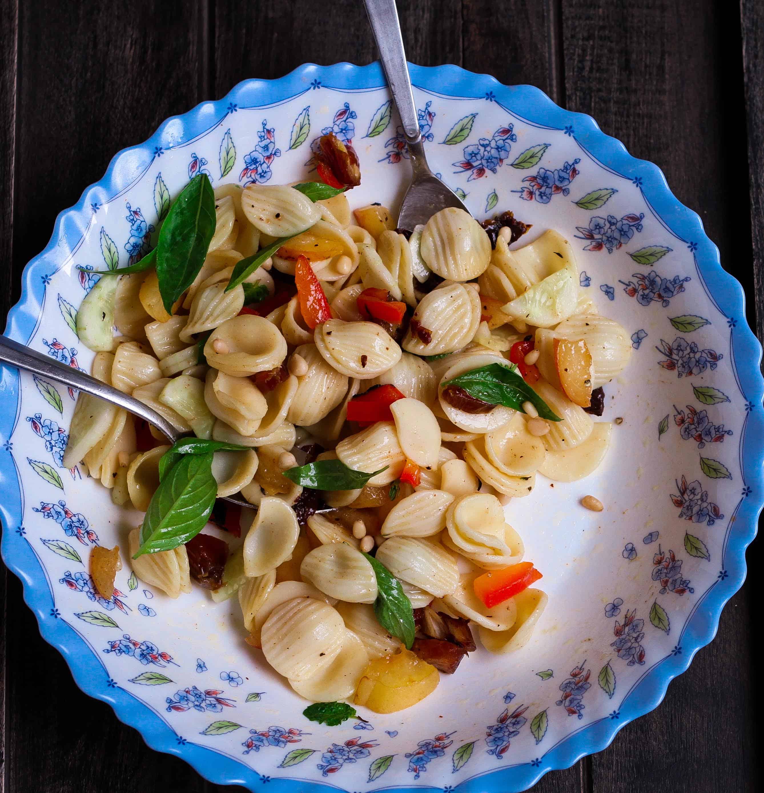 Apricot & Date Pasta Salad healthy vegan summer easy recipe