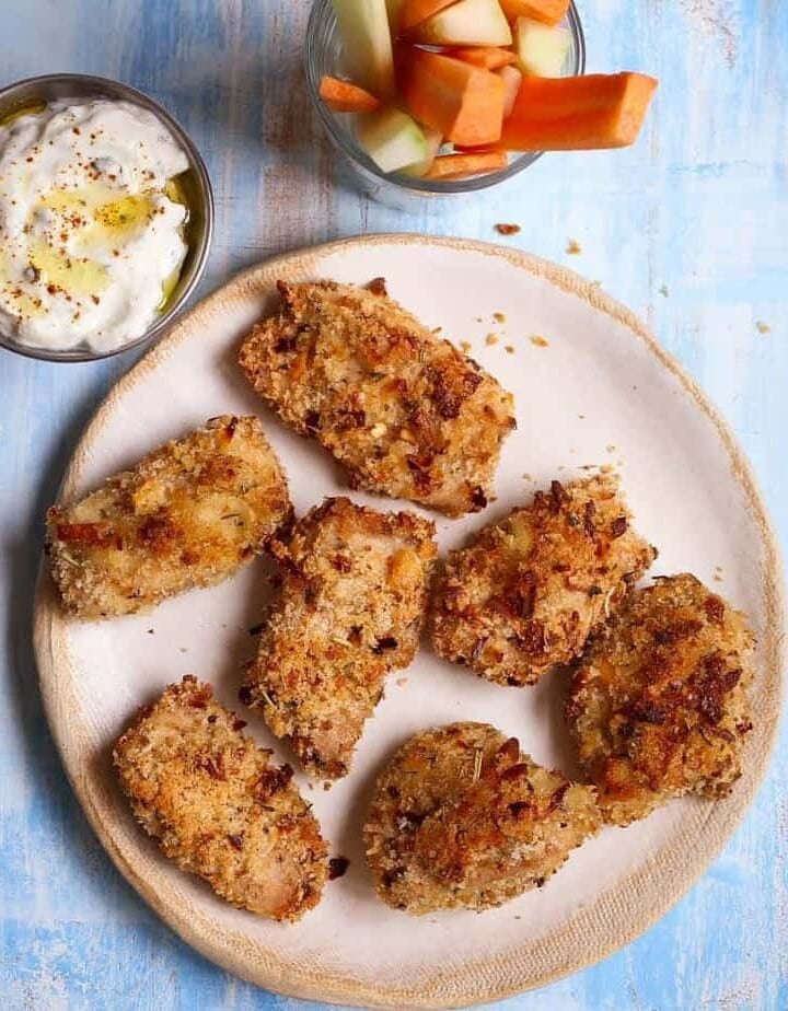 Crispy Baked Chicken Nuggets easy healthy Kid friendly recipe