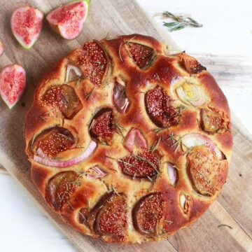 Figs & Rosemary Focaccia wholegrain vegan recipe