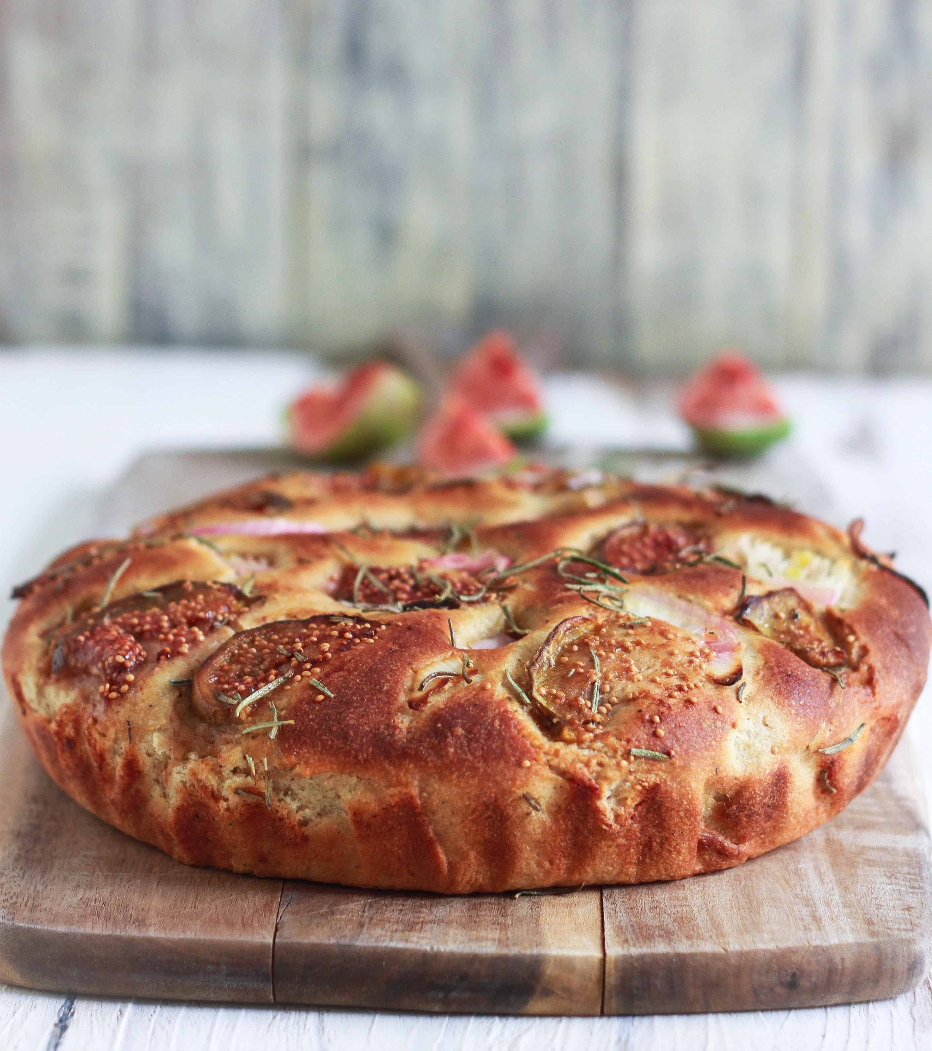 Figs & Rosemary Focaccia wholegrain vegan recipe