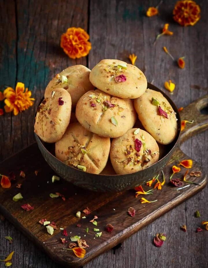 Nankhatai Indian Shortbread Cookies Eggless Cardamom Festive Foods