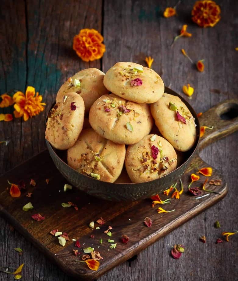 Nankhatai Indian Shortbread Cookies Eggless Cardamom Festive Foods