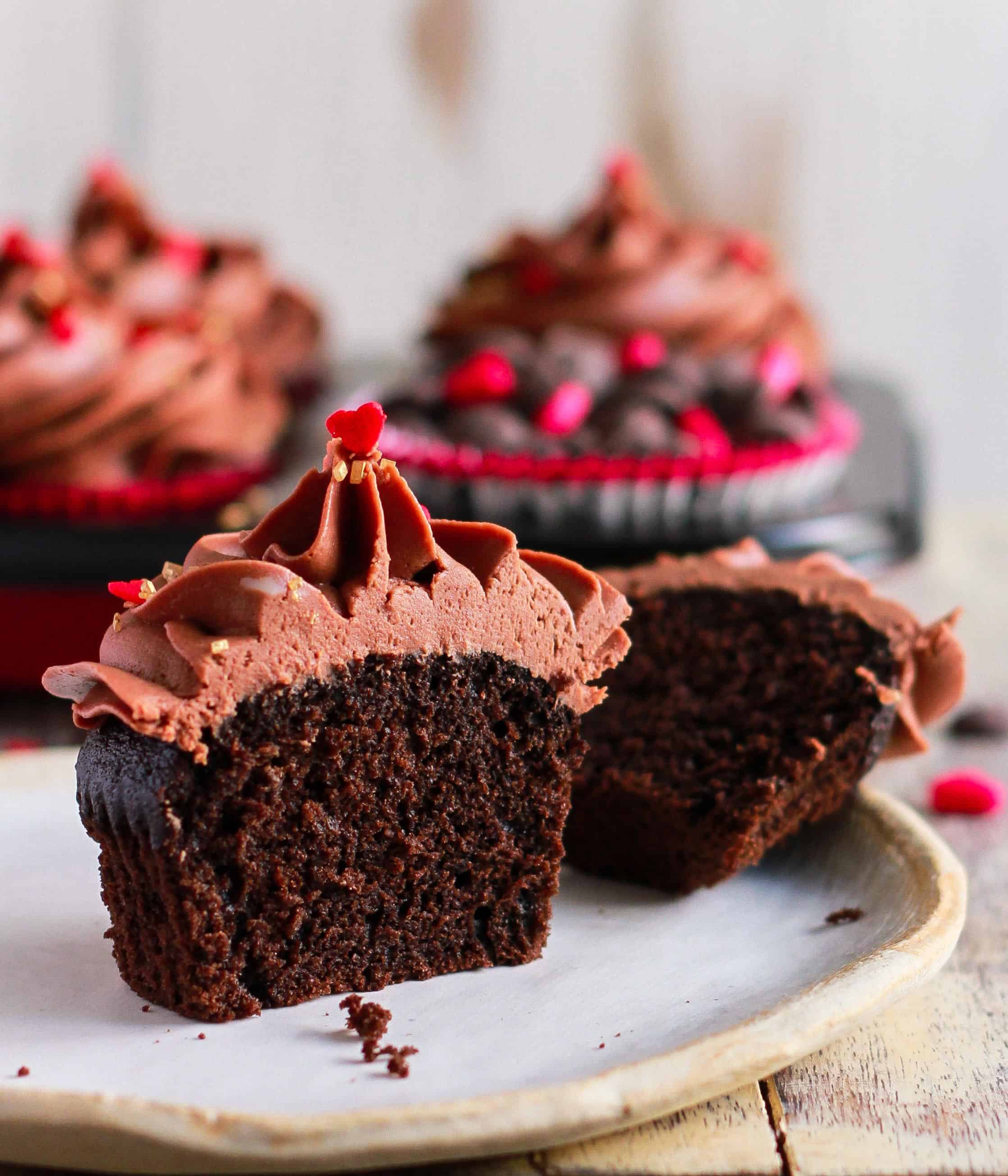 Mocha Cupcakes with Chocolate Cream Cheese Frosting infused with Baileys glutenfree