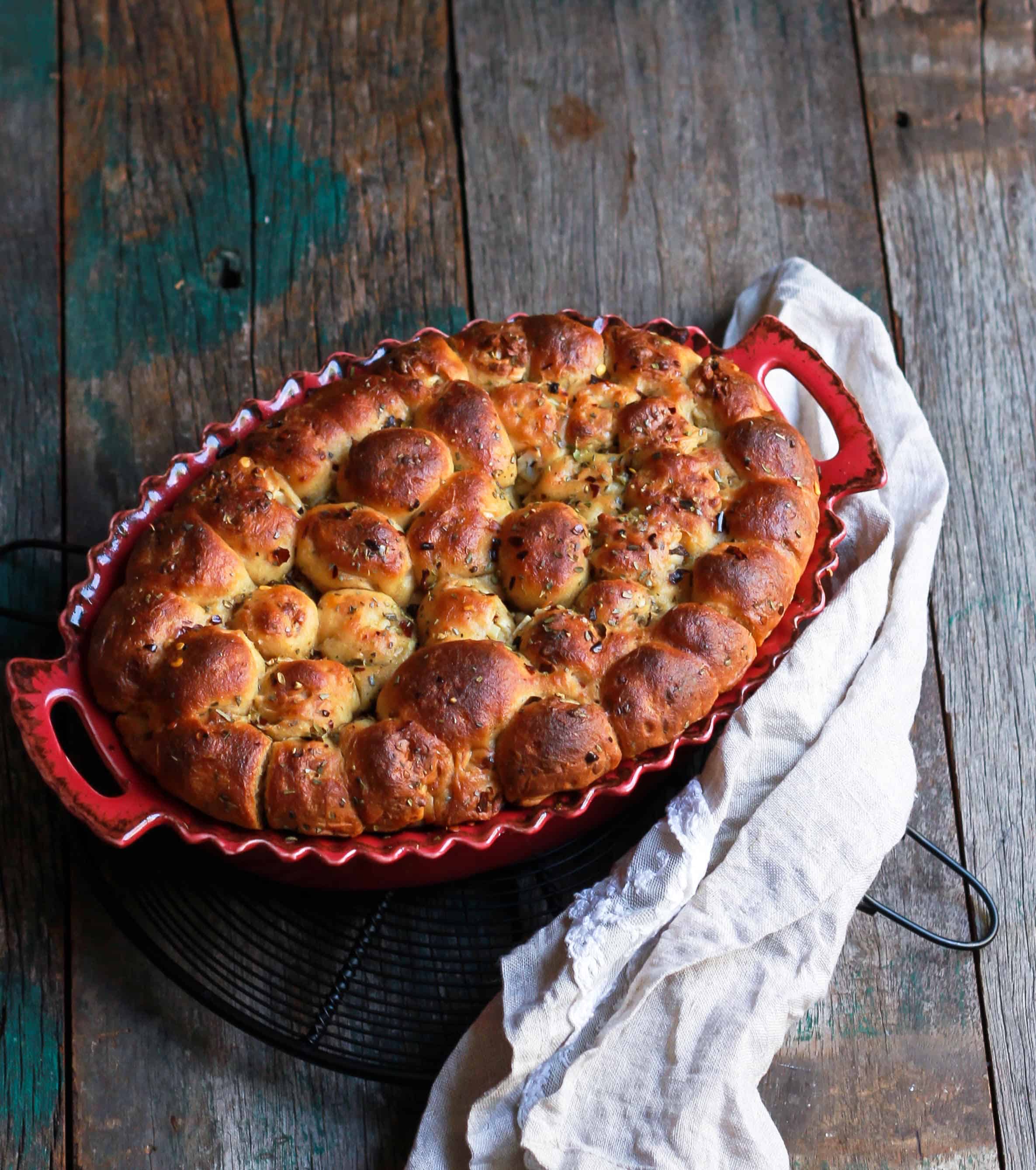 Cheesy Bubble Bread easy wholegrain baking