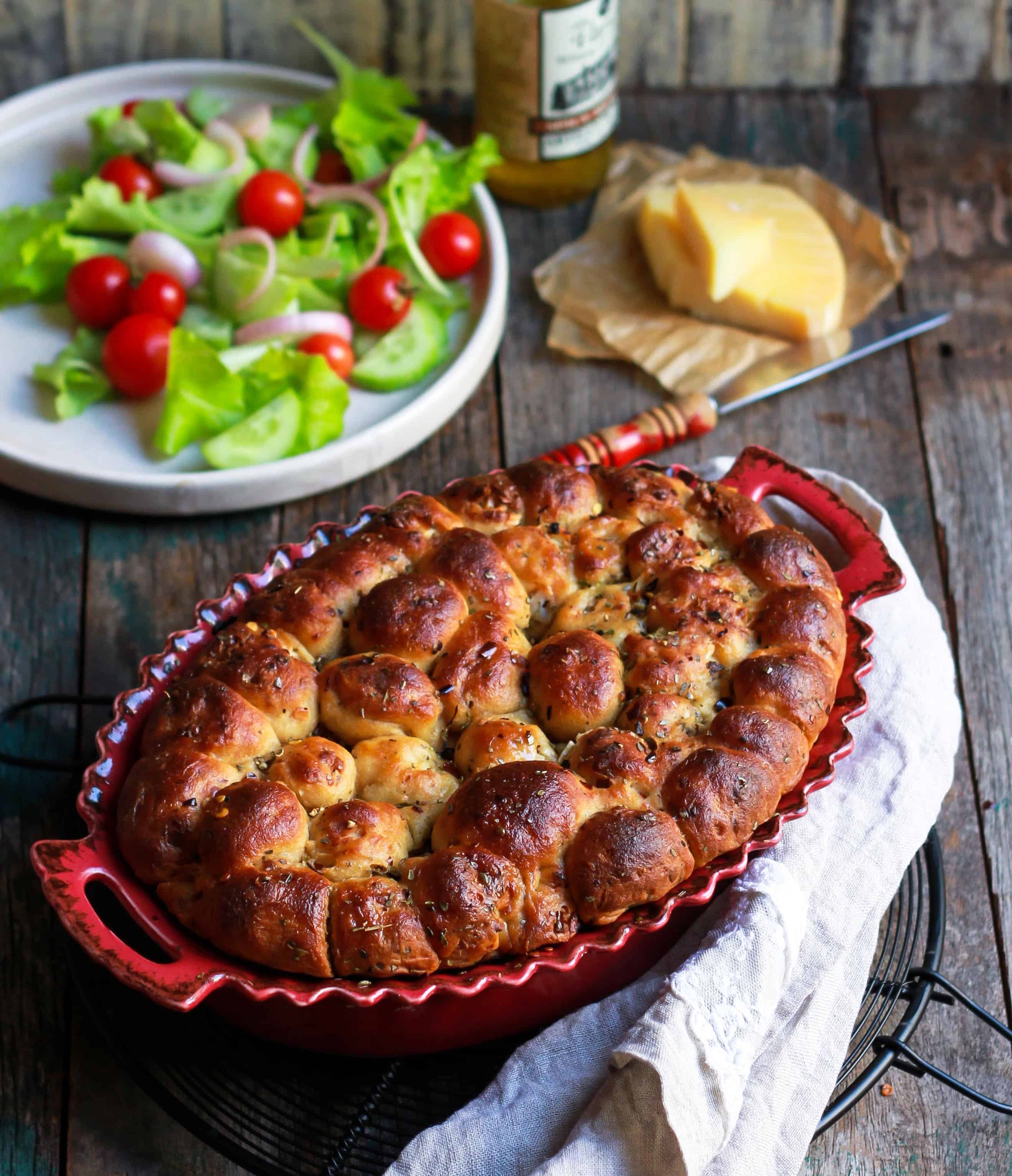 Cheesy Bubble Bread easy wholegrain baking