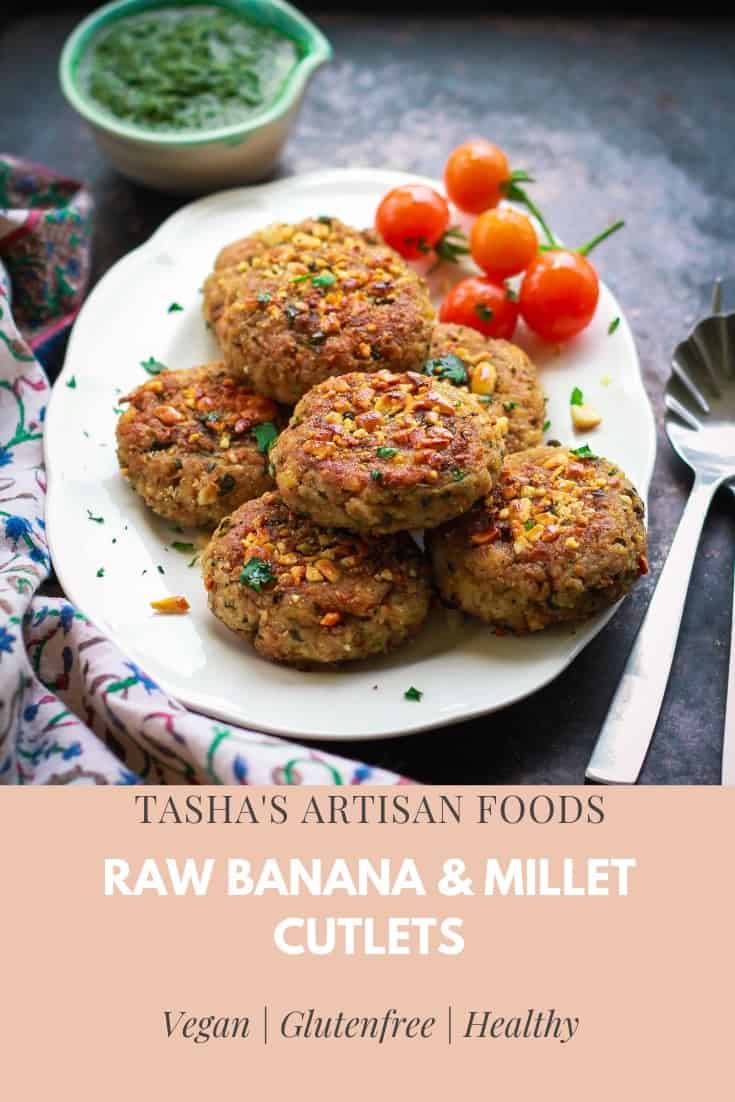 Raw Banana & Millet Cutlets vrat ka khana Indian fasting food vegan glutenfree healthy recipe