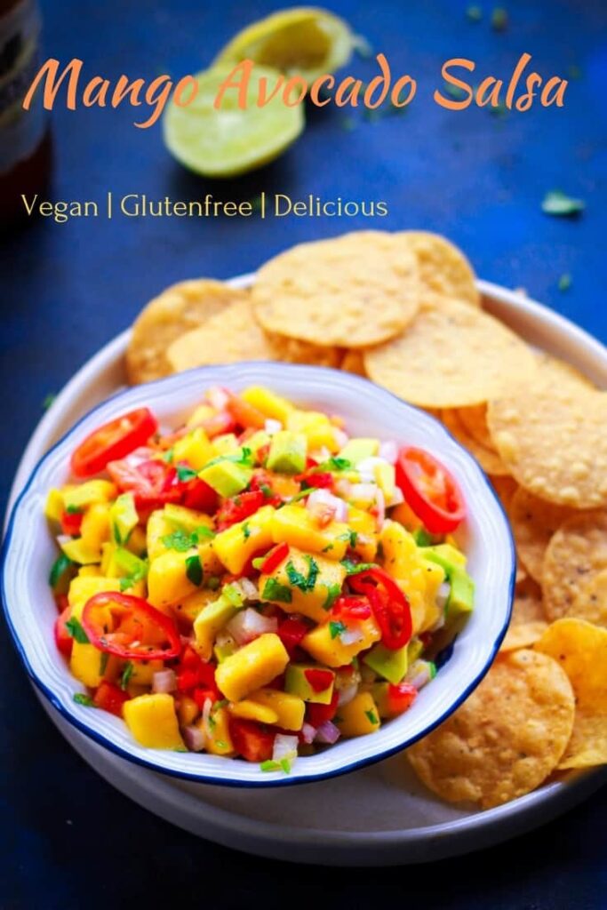 Mango Avocado Salsa vegan glutenfree healthy easy recipe