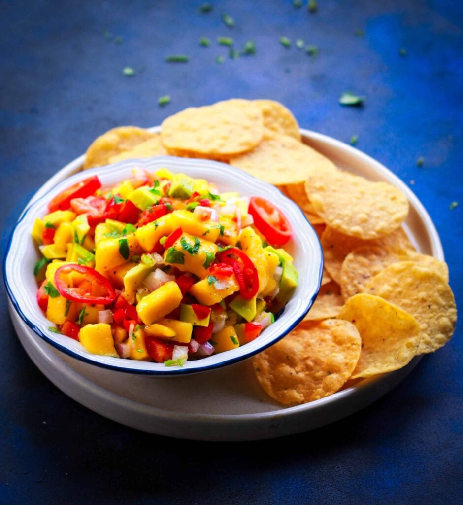 Mango Avocado Salsa vegan glutenfree healthy easy recipe