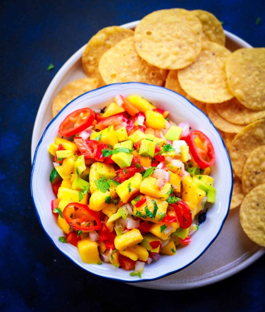 Mango Avocado Salsa vegan glutenfree healthy easy recipe