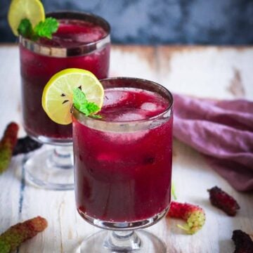 Mulberry Sharbat | Shahtoot Sharbat Summer cooler vegan healthy recipe