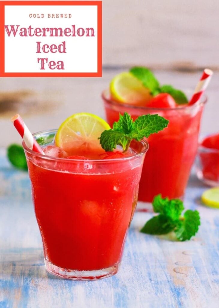 Watermelon Iced Tea easy cold brewed summer recipe