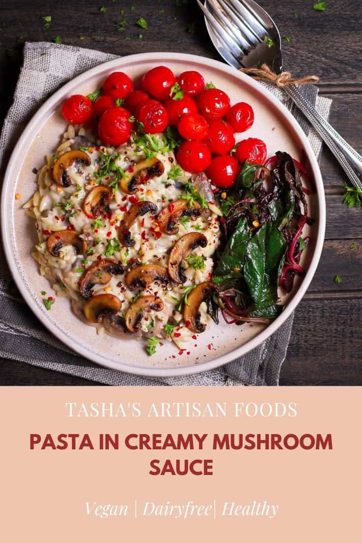 Pasta in Creamy Mushroom Sauce Easy vegan recipe