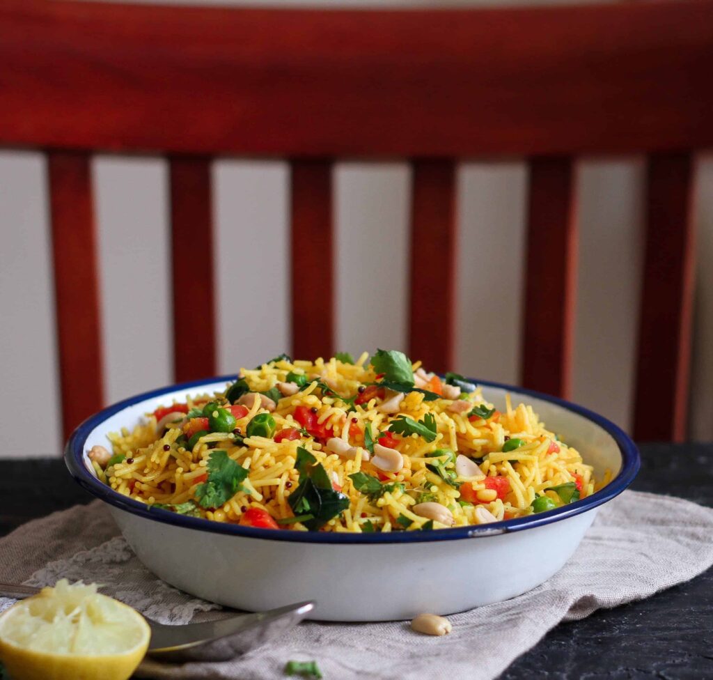 Seviyan Upma (  Savory Vermicelli) Loaded with with vegetables this a quick and healthy breakfast
