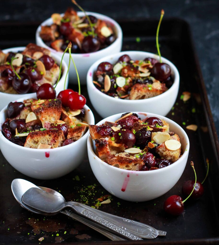 Cherry Bread Pudding easy dairy free baking
