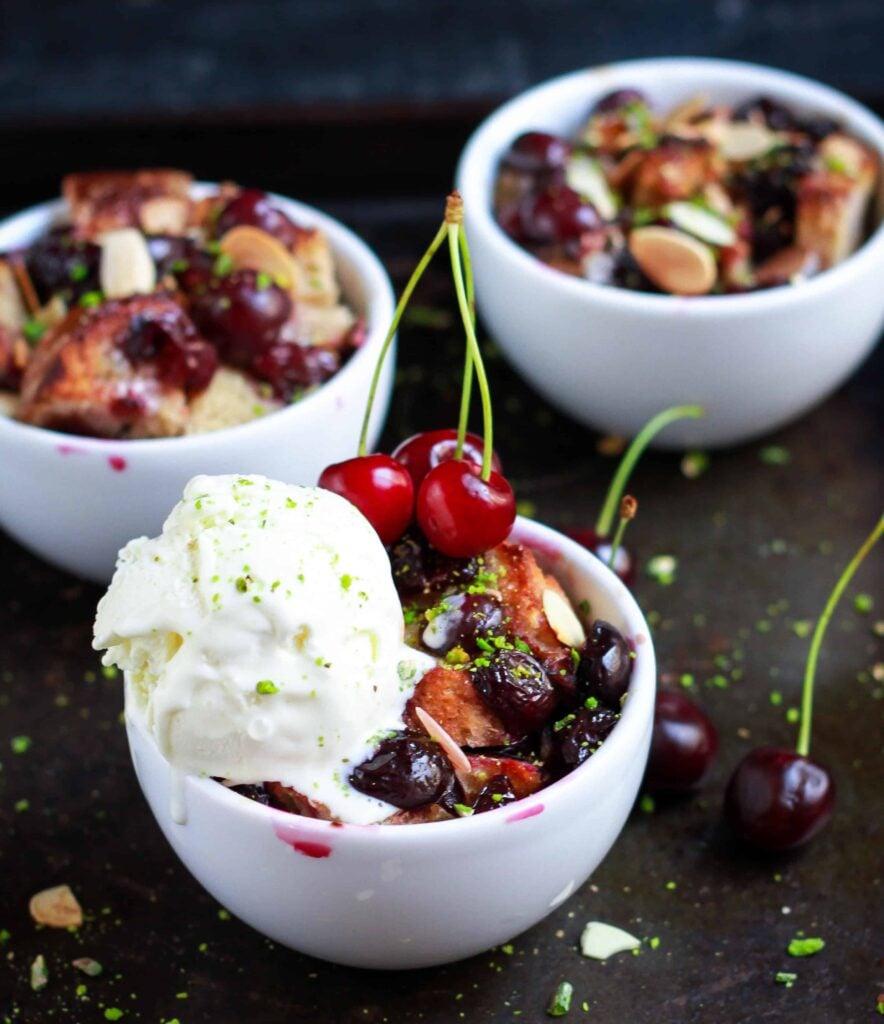 Cherry Bread Pudding easy dairy free baking