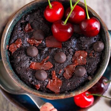 Chocolate Cherry Mug Cake Vegan Glutenfree Easy Recipe